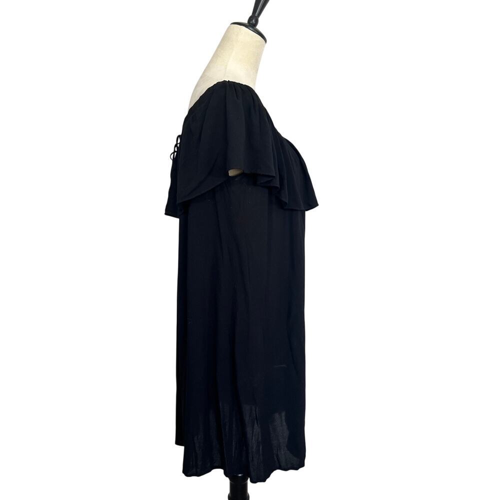 Young Fabulous & Broke Penelope Off The Shoulder Black Ruffle Mini Dress M Party - Picture 6 of 11